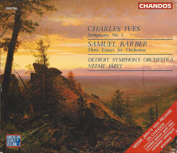 Charles Ives: Symphony No. 1, Samuel Barber: Three Essays For Orchestra, Jarvi. Chandos – CHAN 9053