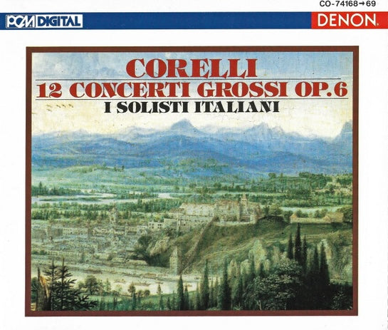 Corelli: 12 Concerti Grossi Op. 6, I Solisti Italiani. Japan 1989 Denon – CO-74168→69