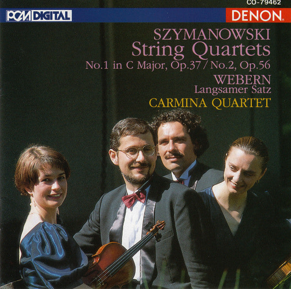 Szymanowski - String Quartets, Webern - Langsamer Satz, Carmina Quartet. 1992 Japan Denon – CO-79462