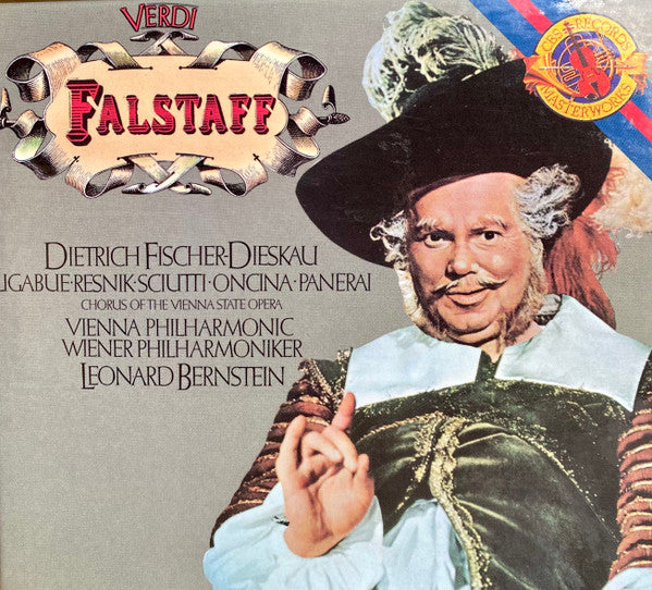 Verdi – Falstaff, Wiener Philharmoniker, Chor Der Wiener Staatsoper, Leonard Bernstein. 2xCD Box Set E.U. 1987  CBS ‎– M2K42535