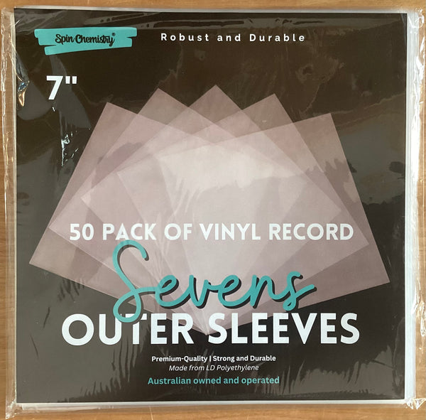 50 Pack of 7-Inch Vinyl Record Outer Sleeves. Premium-Quality | Strong and Durable