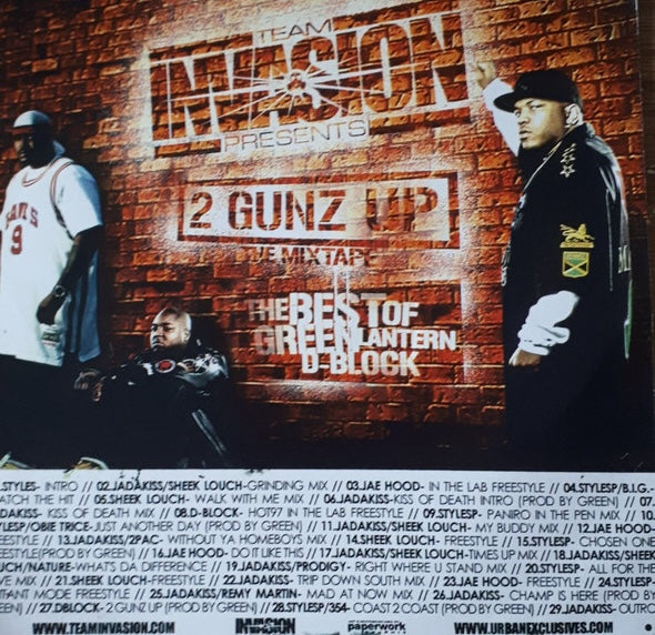 Team Invasion – 2 Gunz Up The Mixtape - The Best Of Green Lantern & D-Block, US 2004 Promo. CDr