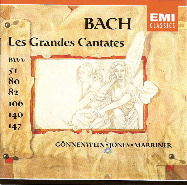 Bach ‎– Les Grandes Cantates BWV 51-80-82-106-140-147, Gönnenwein, Jones, Marriner. France 2xCD EMI Classics ‎– 5 68752 2